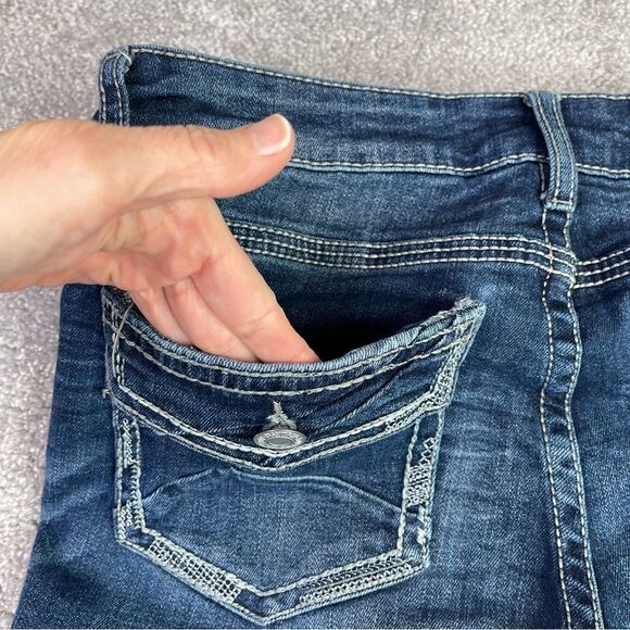 Daytrip Virgo Capri Jeans Women’s 30X24 Blue Straight Mod-Rise Dark Denim - Picture 5 of 13